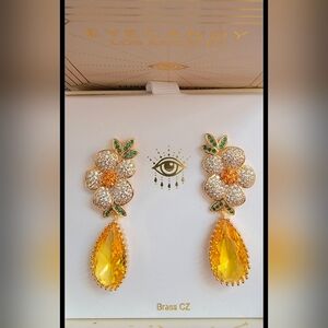 EyeCandy Flower Cubic Zirconia Earrings